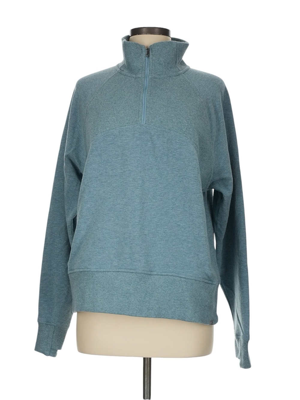 L.L. Bean Cozy Pullover Quarter Zip Medium Teal Blue Outdoors Casual Weekend